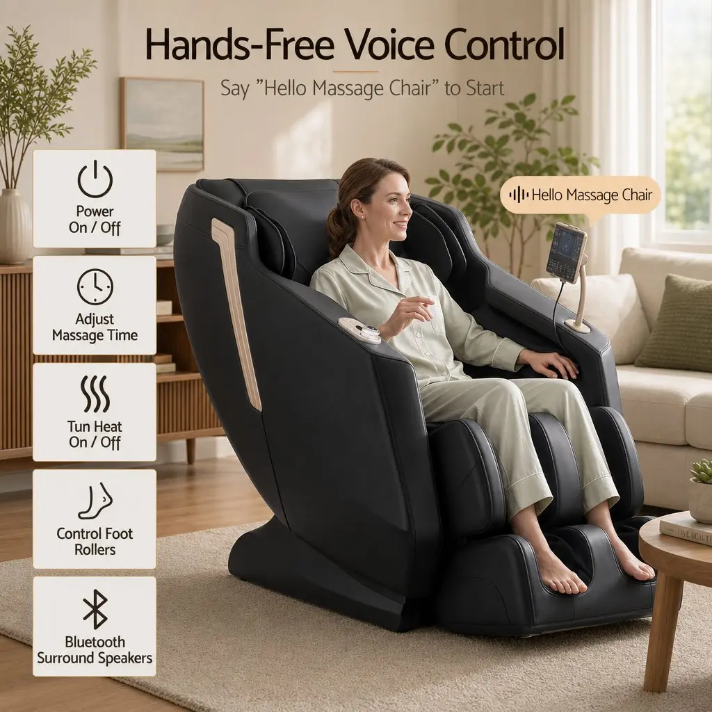 Massage Chair Black Full Body Zero Gravity Recliner with Heat 24 Airbags Foot Massage