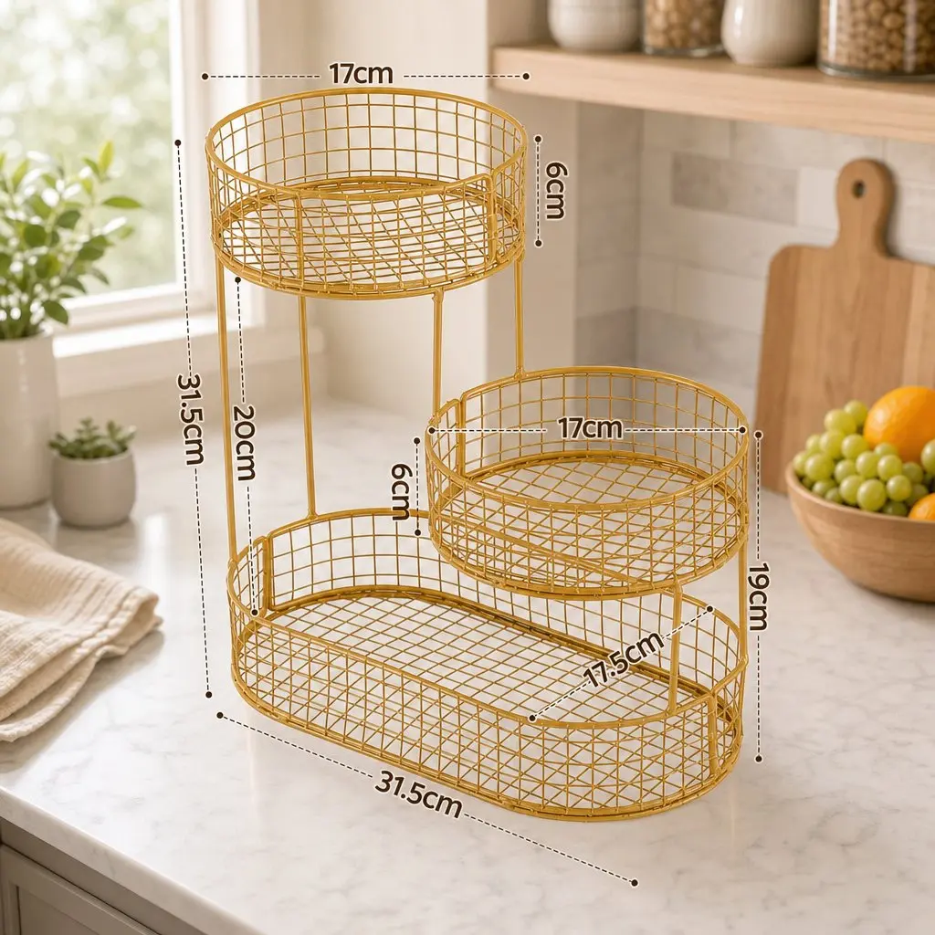 3-Tier Fruit Basket for Easy Kitchen Storage