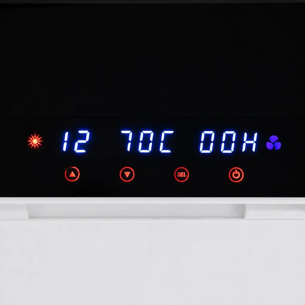 Food Dehydrator Black 10 Tray Adjustable Temperature Programmable Timer