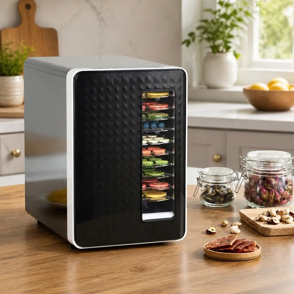 Food Dehydrator Black 10 Tray Adjustable Temperature Programmable Timer