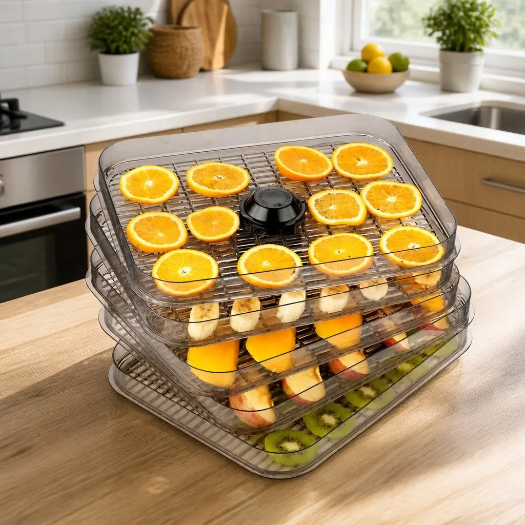 Food Dehydrator Clear PS Plastic Drying Tray Add On 2 Piece