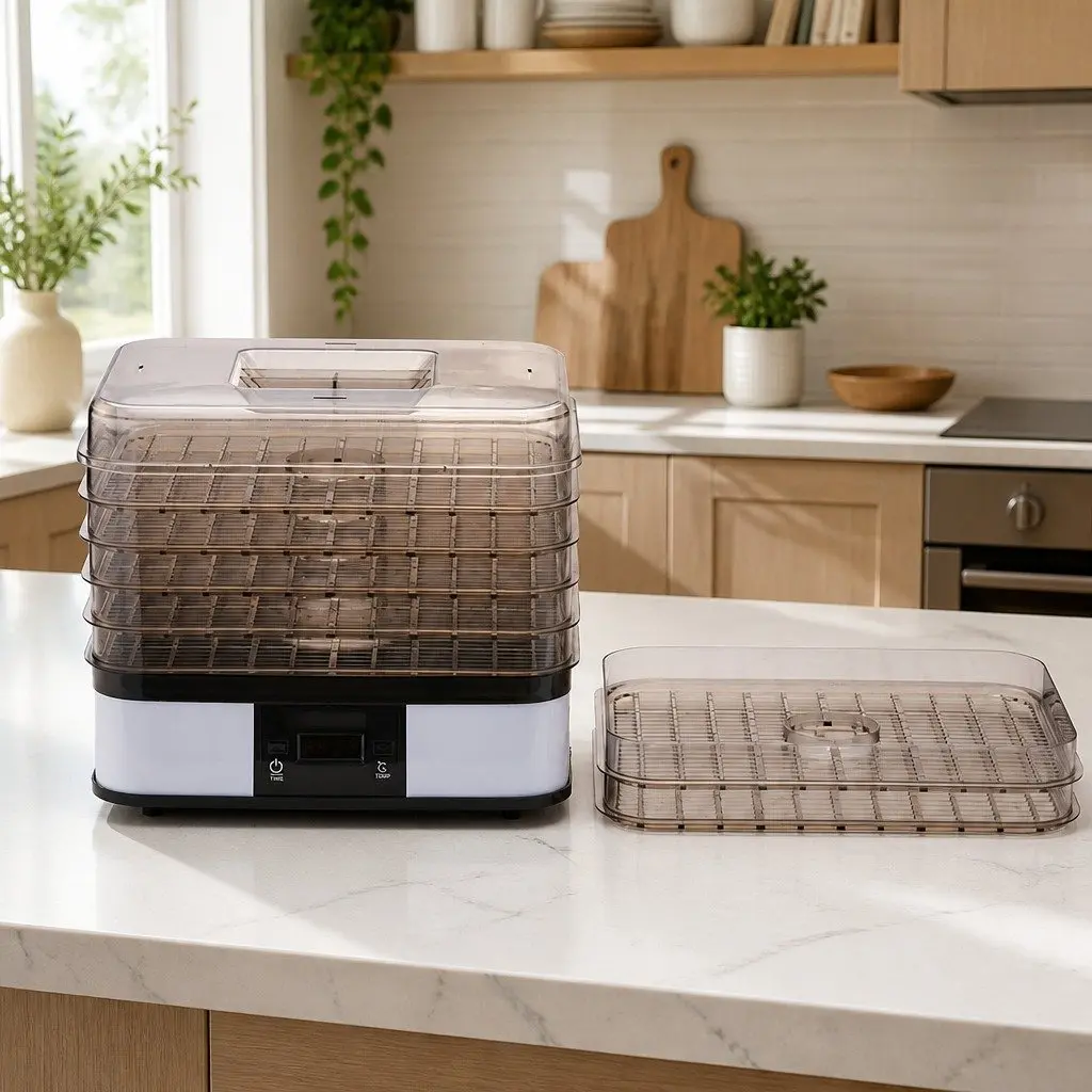 Food Dehydrator Clear PS Plastic Drying Tray Add On 2 Piece