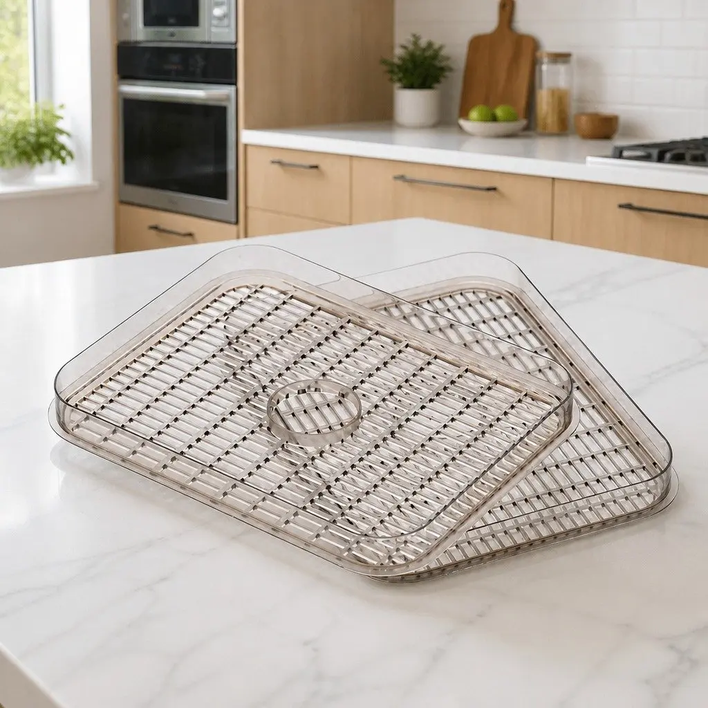 Food Dehydrator Clear PS Plastic Drying Tray Add On 2 Piece