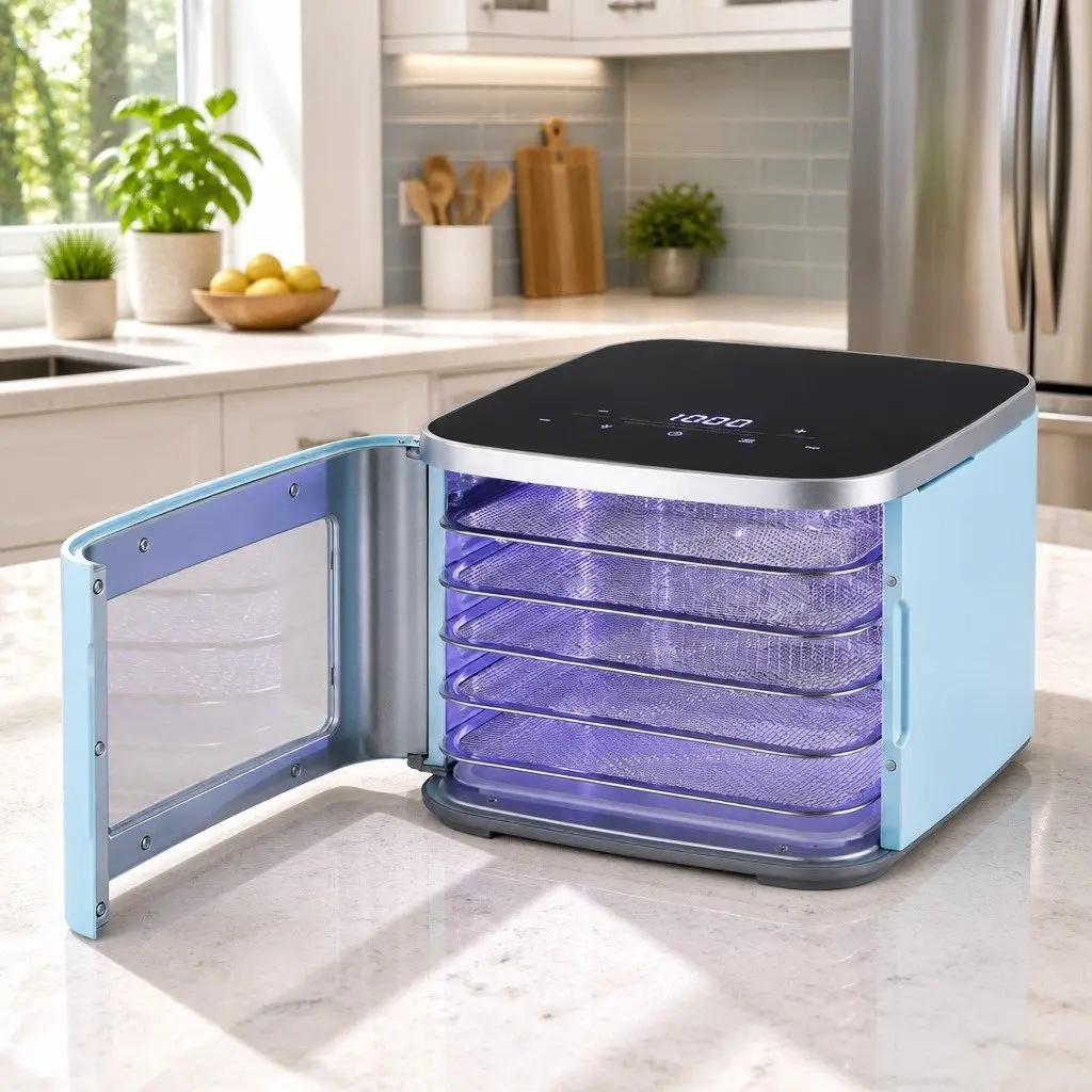 Food Dehydrator Blue 5 Trays Mini with LED Touch Control Panel