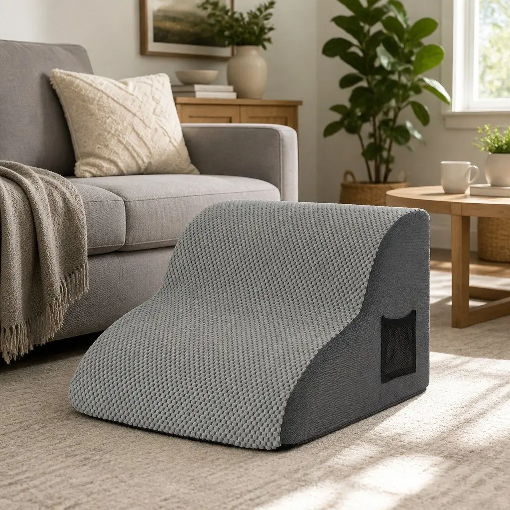 Dog Ramp Grey 2 Steps Non-Slip Foam