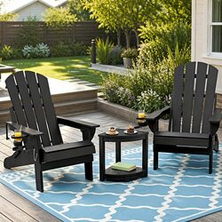 Compact and Durable Adirondack Chair and Table Set