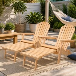 Adirondack Chairs and Ottoman - Perfect for Outdoor Relaxing