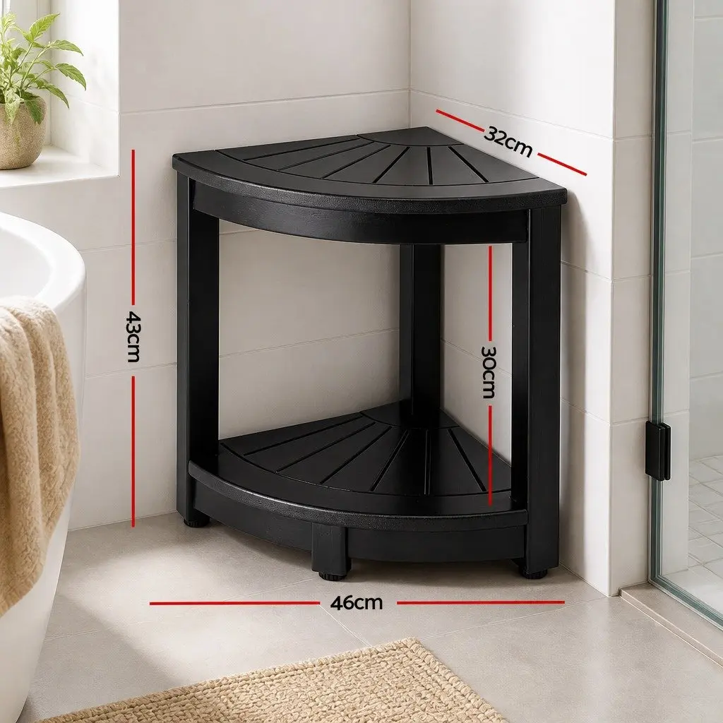 Corner Shower Stool Bench Side Table Storage Shelf Waterproof Outdoor Indoor