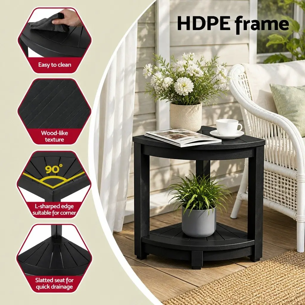 Corner Shower Stool Bench Side Table Storage Shelf Waterproof Outdoor Indoor