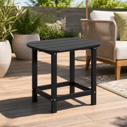 Compact and Sturdy Outdoor Side Table in Black