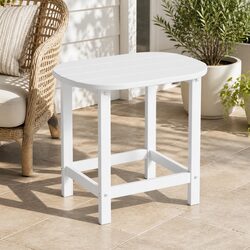 Outdoor Coffee Side Table White Patio Furniture Garden Desk Camping Weatherproof