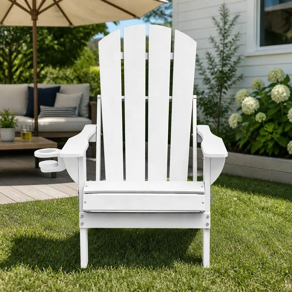 Outdoor Folding Adirondack Chair Lounge Patio Sun Deck Beach Garden Furniture