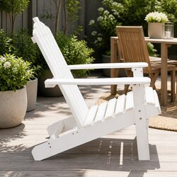 Adirondack Outdoor Chair Wooden Beach Patio Garden Furniture White High Back
