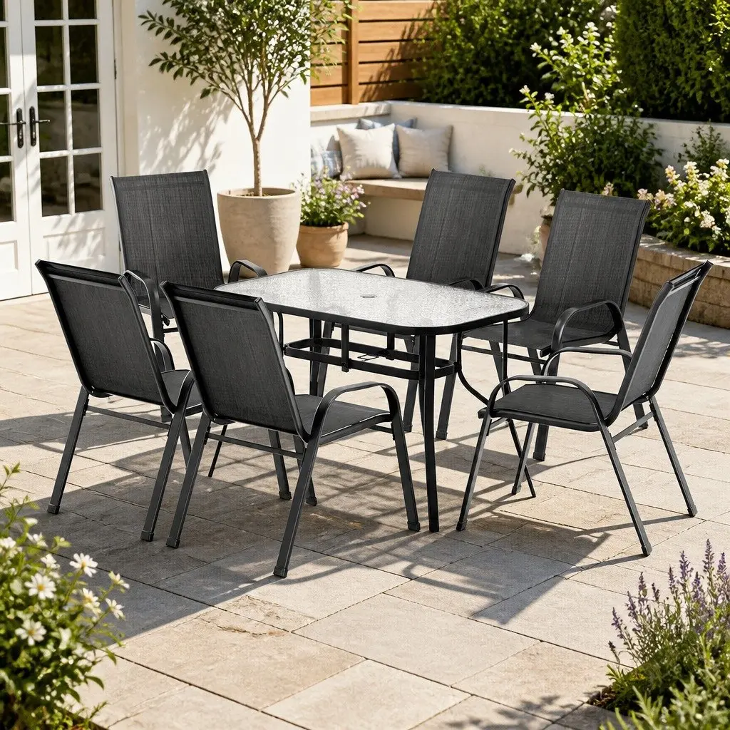 7 Piece Dining Set for Outdoor Spaces