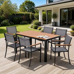 Compact 7-Piece Outdoor Dining Set with Table and Chairs