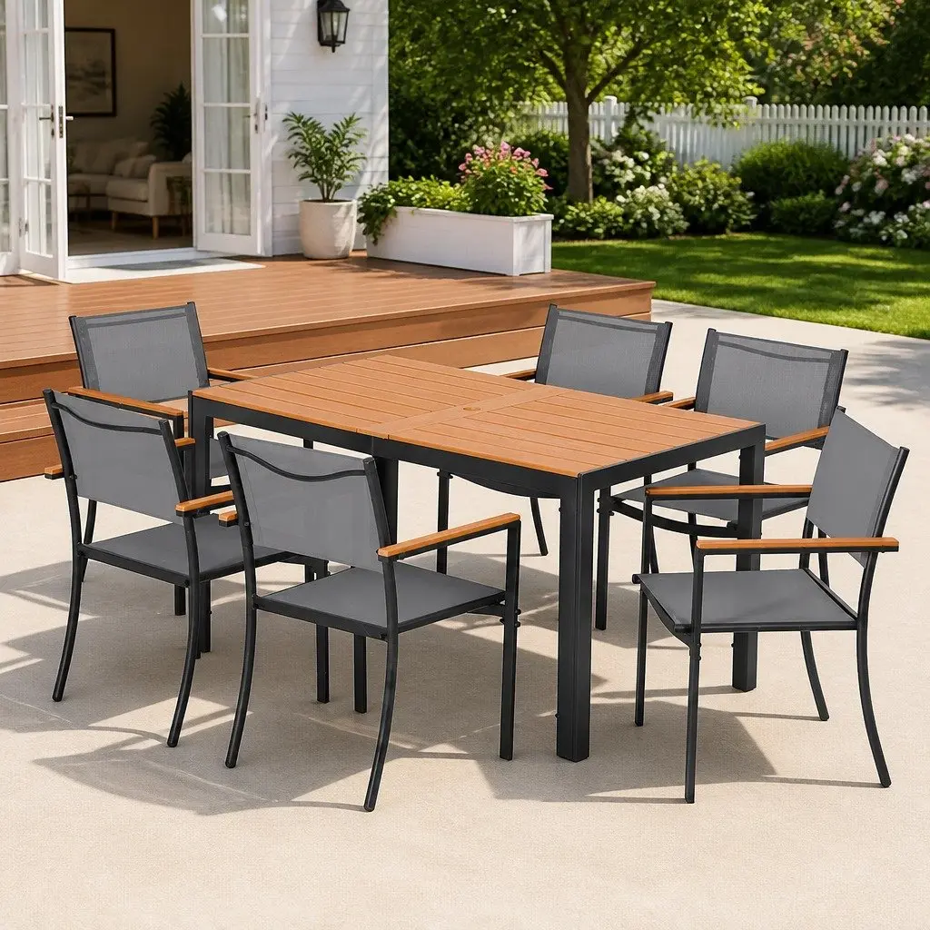 7-Piece Outdoor Dining Set with Table and Chairs