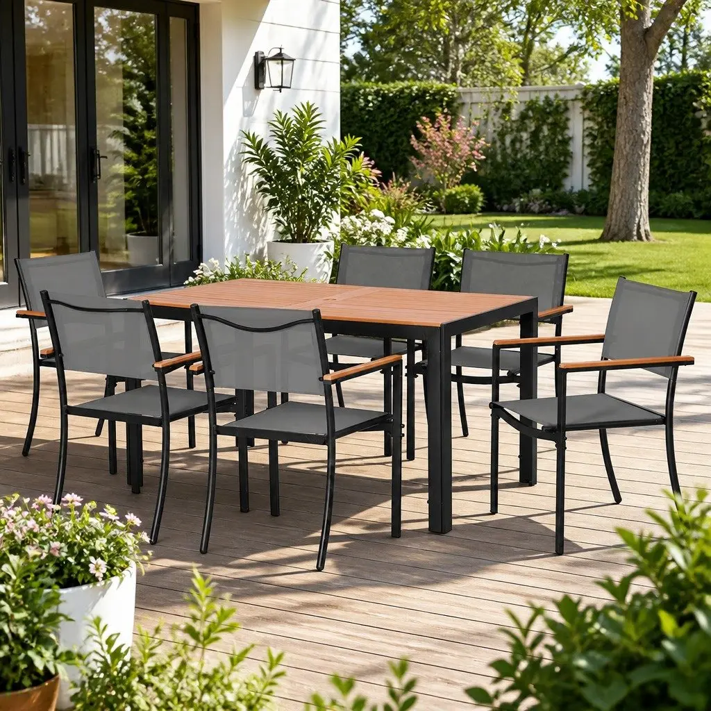 7-Piece Outdoor Dining Set with Table and Chairs