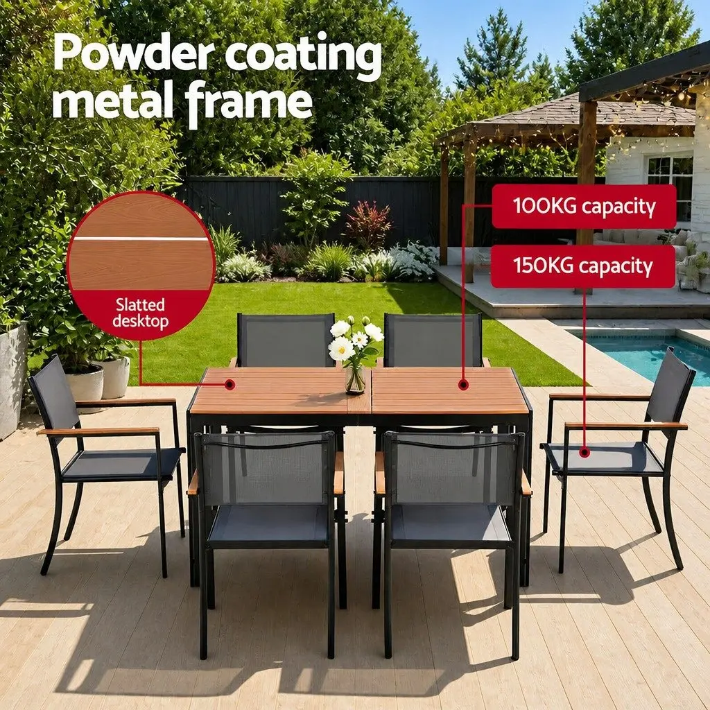 7-Piece Outdoor Dining Set with Table and Chairs