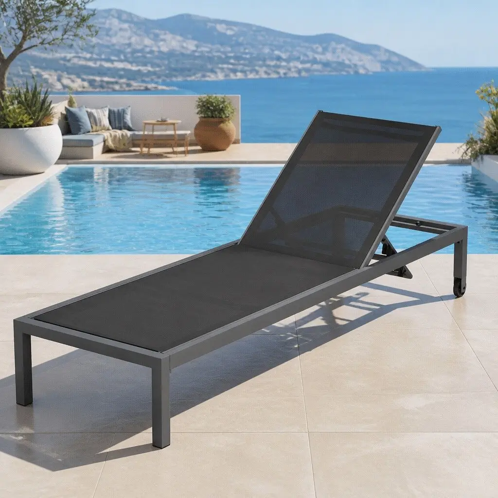 Sun Lounger with Wheels