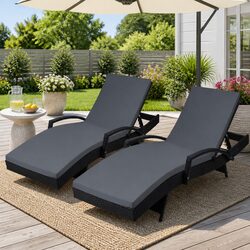 Compact and Versatile Sun Lounge Wicker Lounger Set