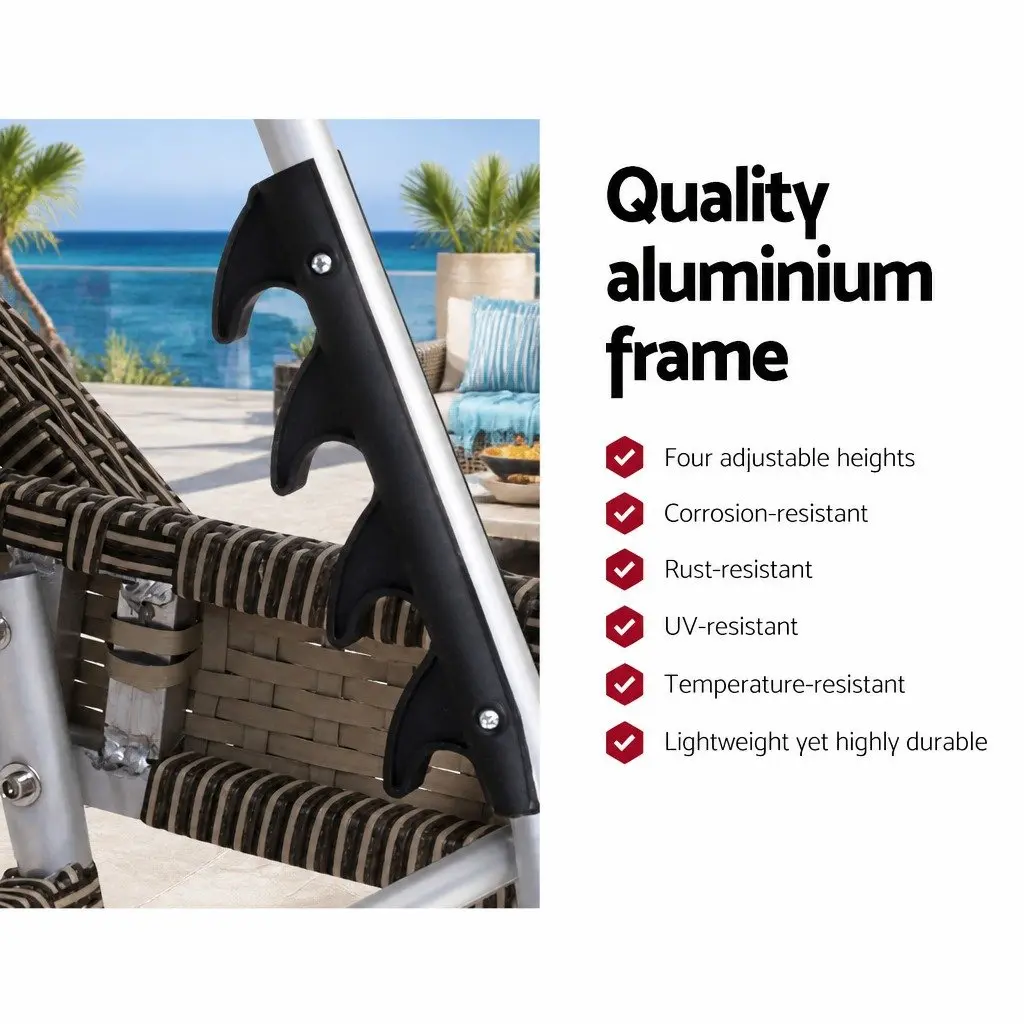Grey Beige Sun Lounge Chair
