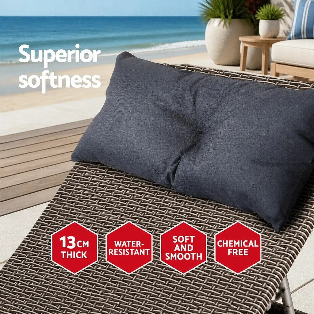 Grey Beige Sun Lounge Chair