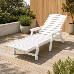 Compact and Stylish Adjustable Sun Lounger with Cup Holder