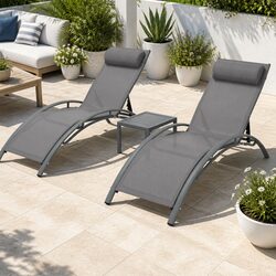 3PC Outdoor Lounge Set with Steel Frame - Ready for Relaxation