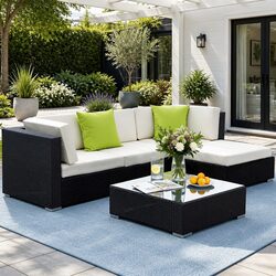 5-Piece Wicker Sofa Set for Relaxation and Comfort