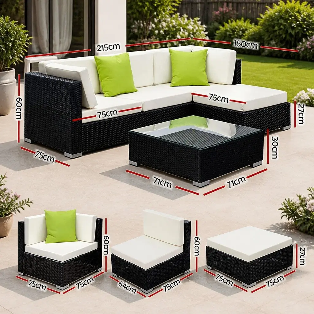 5-Piece Wicker Sofa Set for Relaxation and Comfort