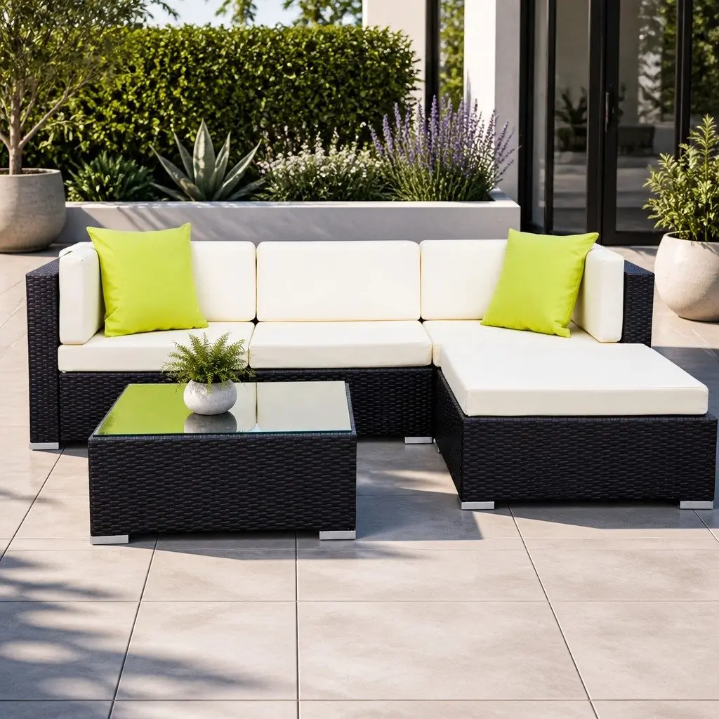 5-Piece Wicker Sofa Set for Relaxation and Comfort