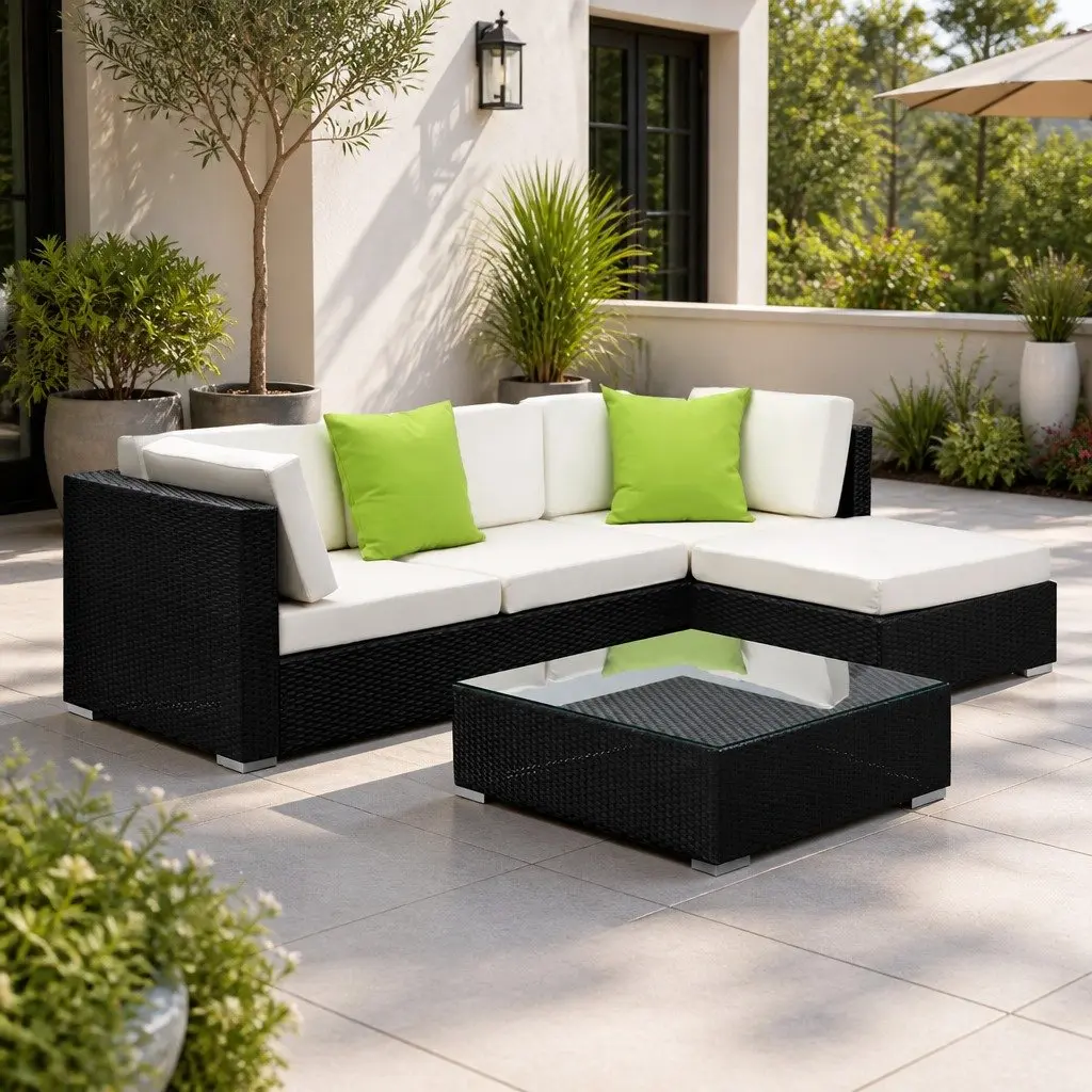 5-Piece Wicker Sofa Set for Relaxation and Comfort