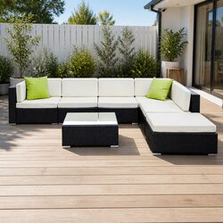 7-Piece Outdoor Wicker Lounge Set That Lasts