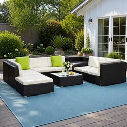 Compact 9-Piece Outdoor Sofa Set for Relaxation