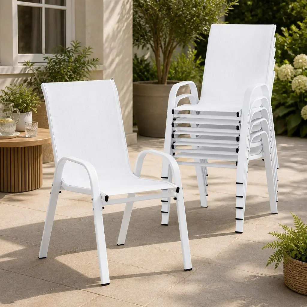 Stackable Outdoor Chairs Set of 6