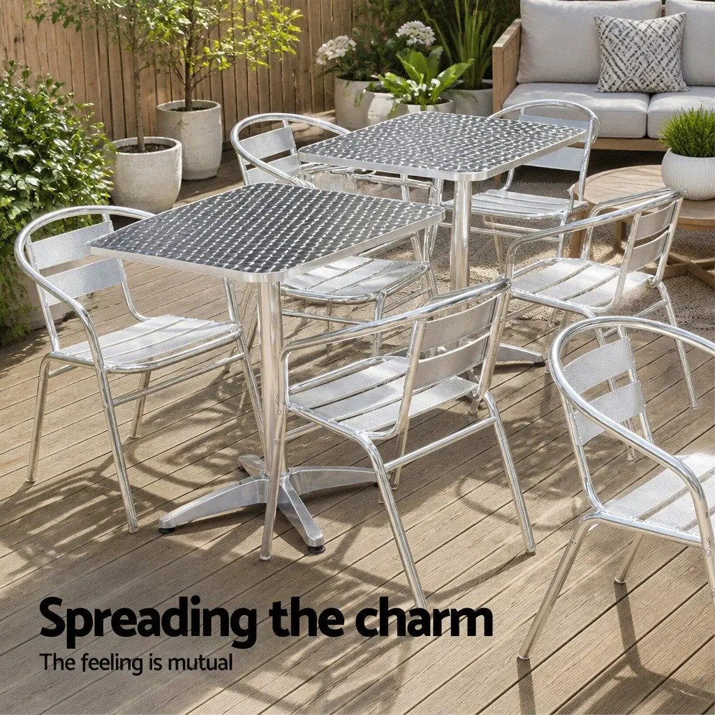 Outdoor Bar Table Silver Adjustable Height 70cm 110cm Foldable