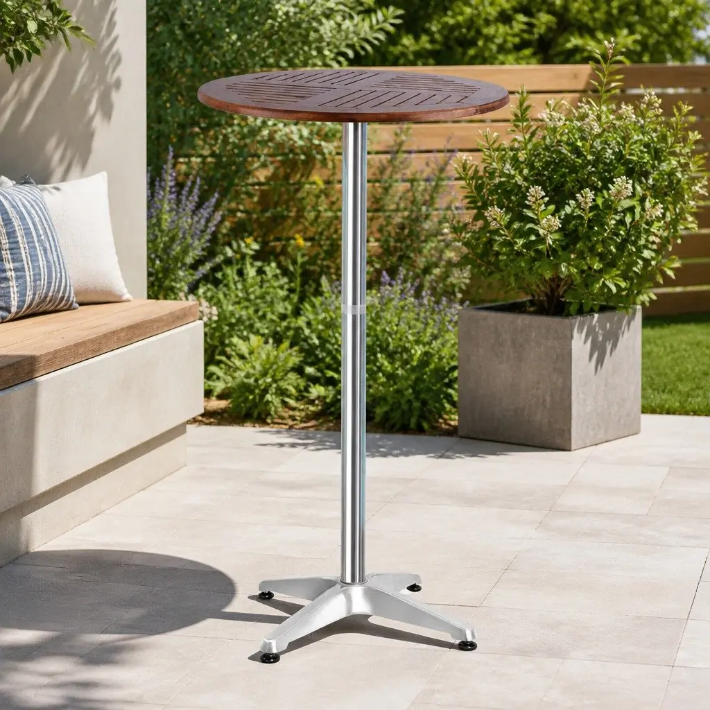 Adjustable Round Bar Table for Outdoors