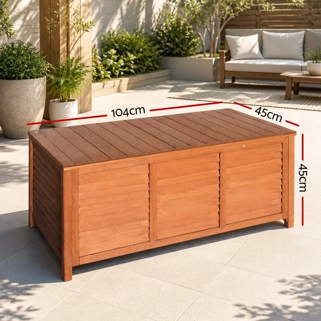 Outdoor Storage Bench Box 210L Wooden Patio Garden Furniture Seat Chair Deck Box