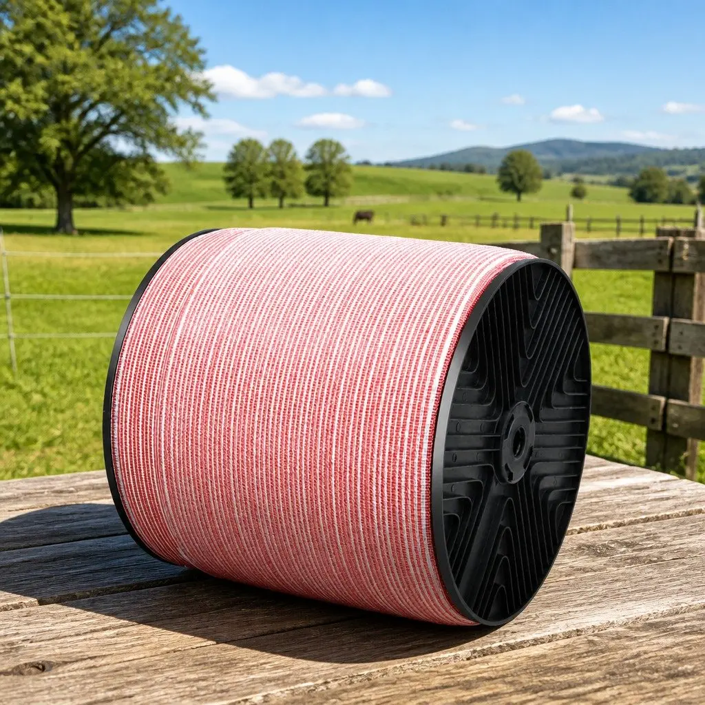 Electric Fence Polytape Red White 1200M 12mm Highly Visible for Livestock Horse Fencing
