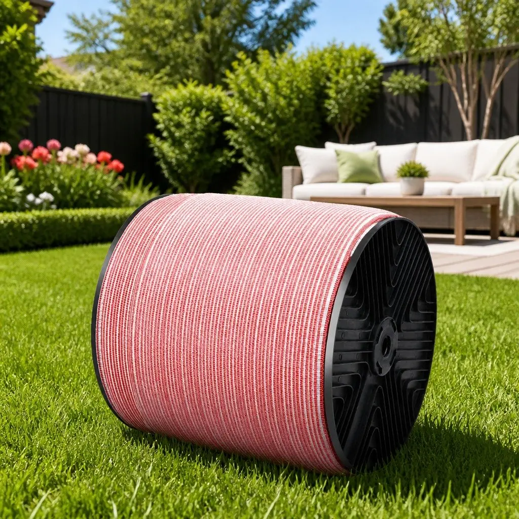 Electric Fence Poly Tape Red White 2000M 12mm Highly Visible Durable Livestock Horse Fencing Roll