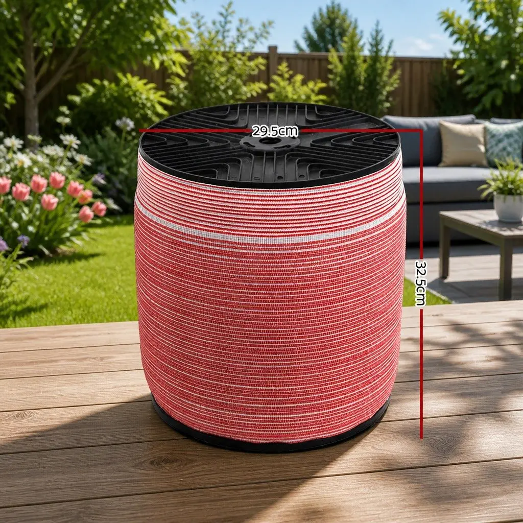 Electric Fence Poly Tape Red White 2000M 12mm Highly Visible Durable Livestock Horse Fencing Roll