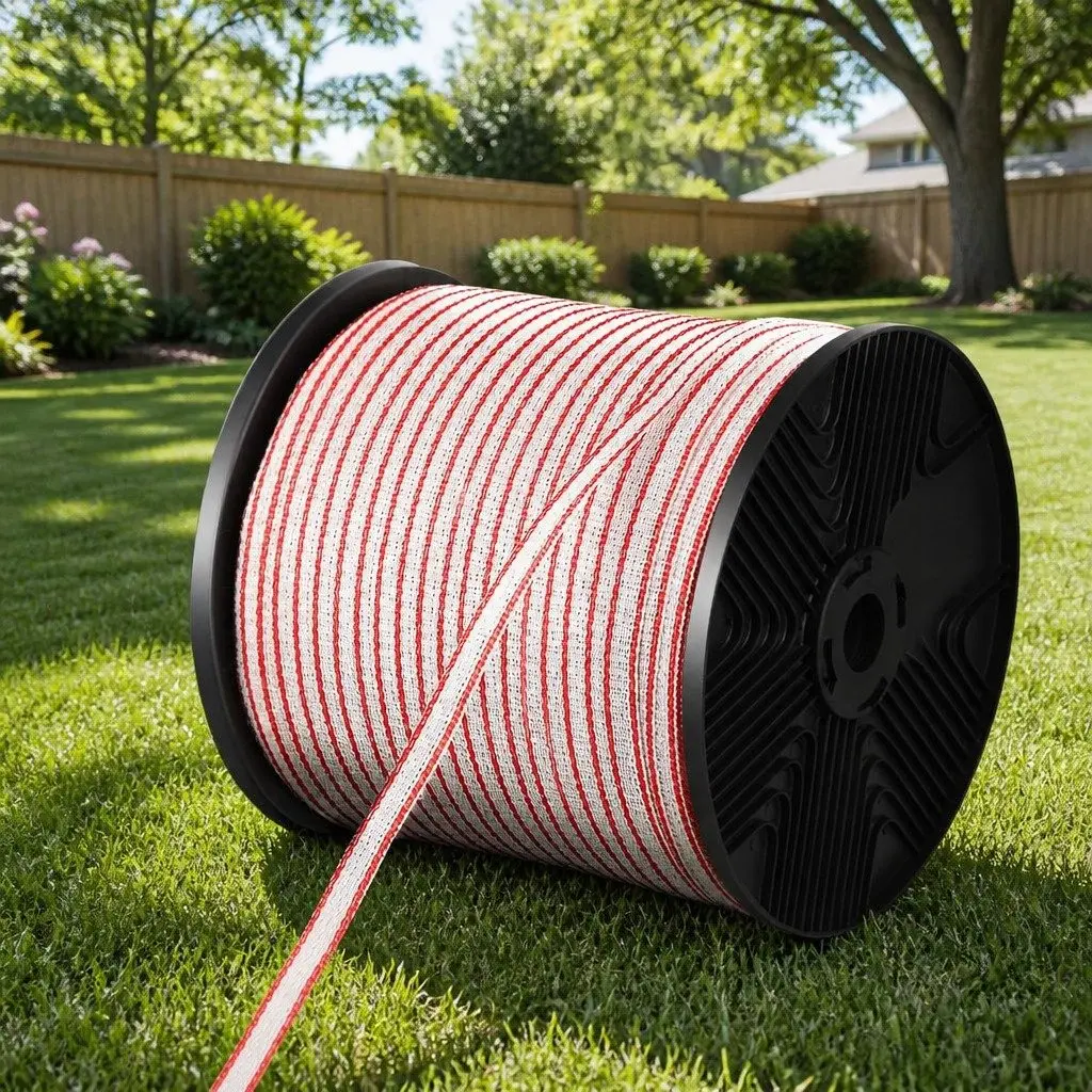 Electric Fence Poly Tape Red White 400M High Visibility Stainless Steel Strands