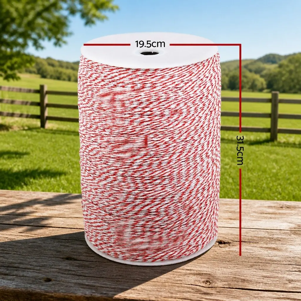 Electric Fence Poly Wire Red White 2000M High Visibility Durable Stainless Steel