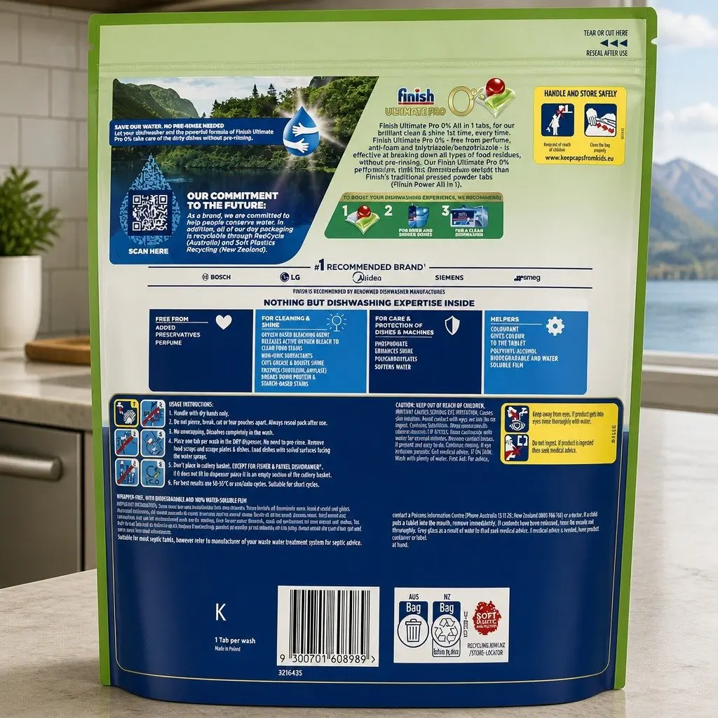 Dishwashing Tablets 0% Fragrance Dyes 192 Pack Pro Formula Deep Cleaning Grease Removal