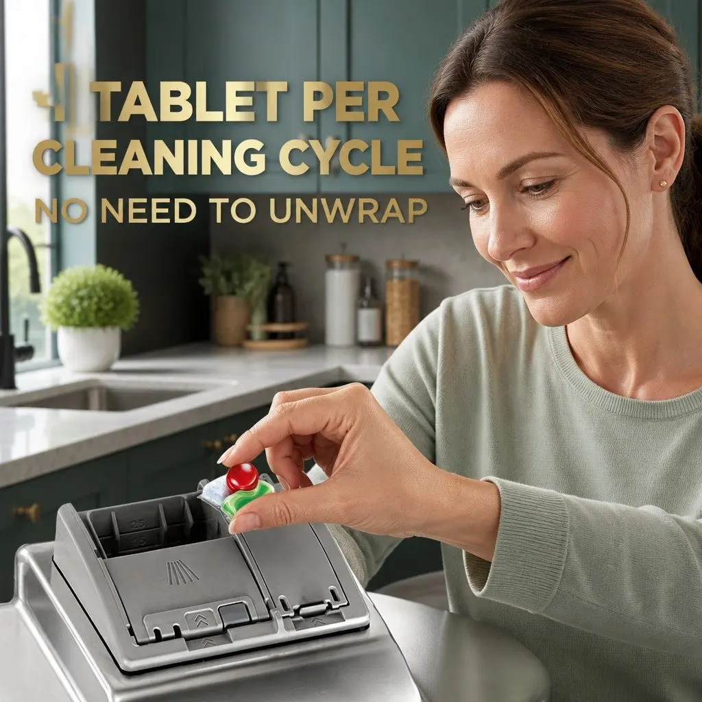 Dishwashing Tablets 0% Formula 48 Pack Fast Dissolving Deep Cleaning Grease Removal