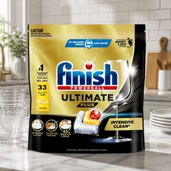 Ultimate Plus Lemon Dishwasher Tablets 33 Pack All in 1 Powerful Clean