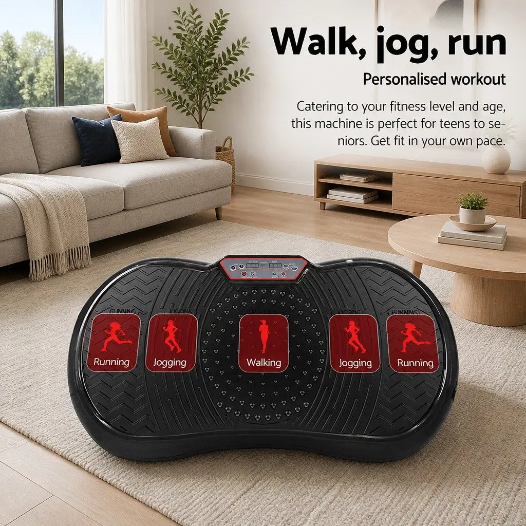 Vibration Exercise Machine Black Whole Body Shaker 99 Speed Levels Digital Control