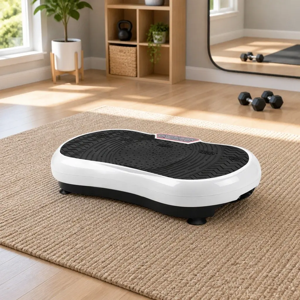 Vibration Machine Platform White Home Gym Whole Body Trainer 99 Speed Levels Anti Slip Surface