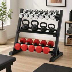 Your Organized Workout Partner: 3-Tier Dumbbell Rack