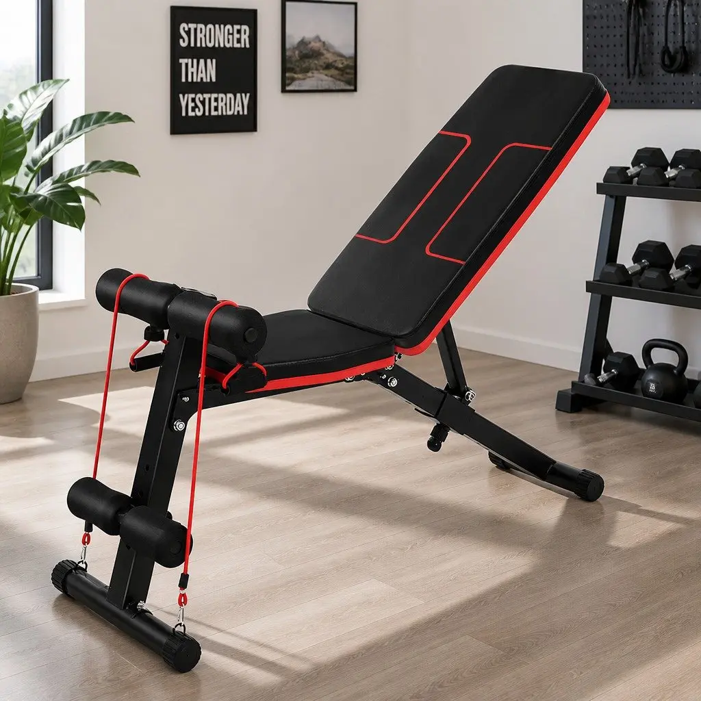 Adjustable Weight Bench Black 150kg Capacity 6 Position Backrest for Home Gym Fitness